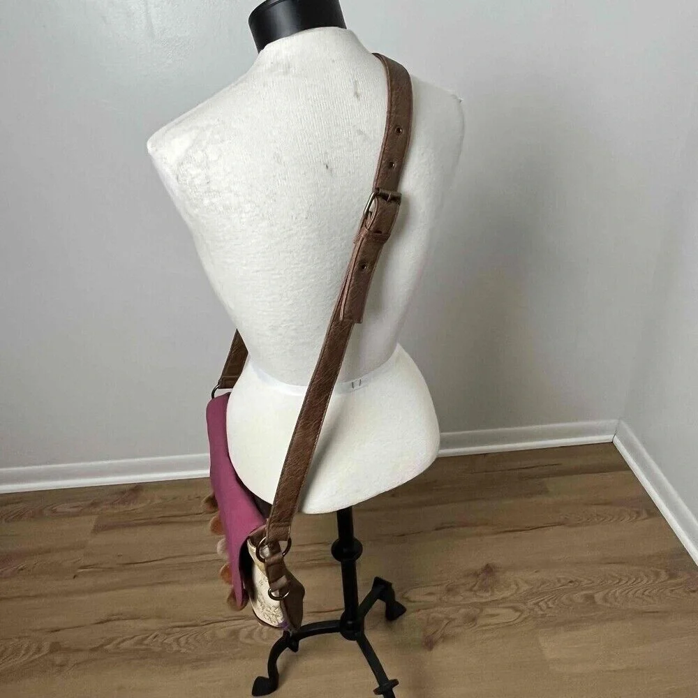 Meli Melo Paris Cream Purple Pink Floral Purse Crossbody Bag‎
